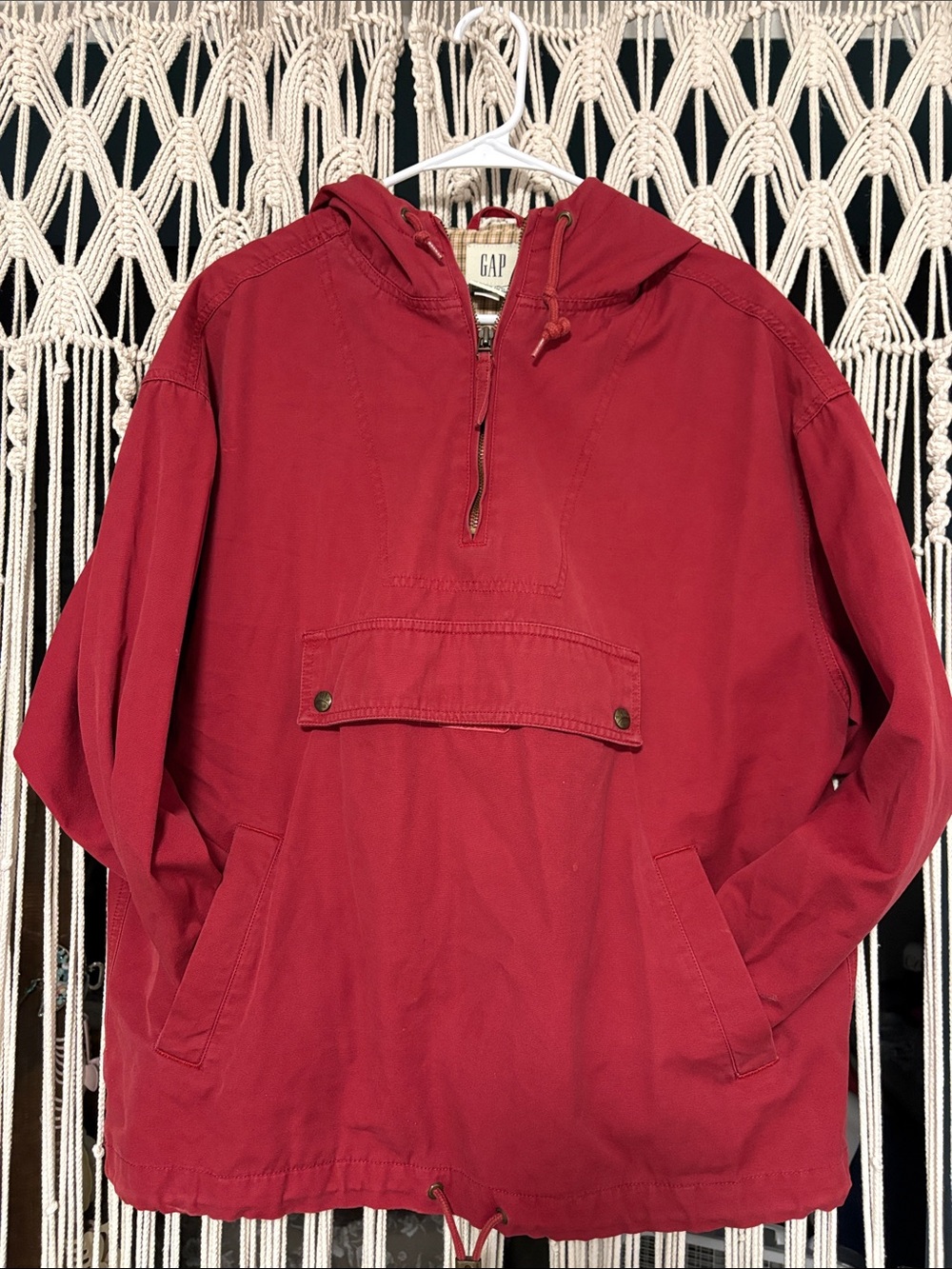 GAP Red Hooded Pullover Anorak